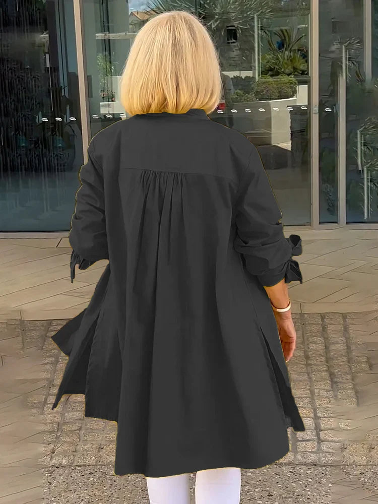 Elliora - Gathered Back Baumwollhemdjacke