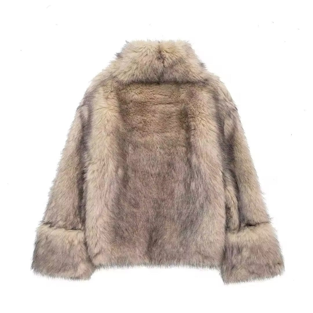 ELVORU - Fur Effect Puffer Coat