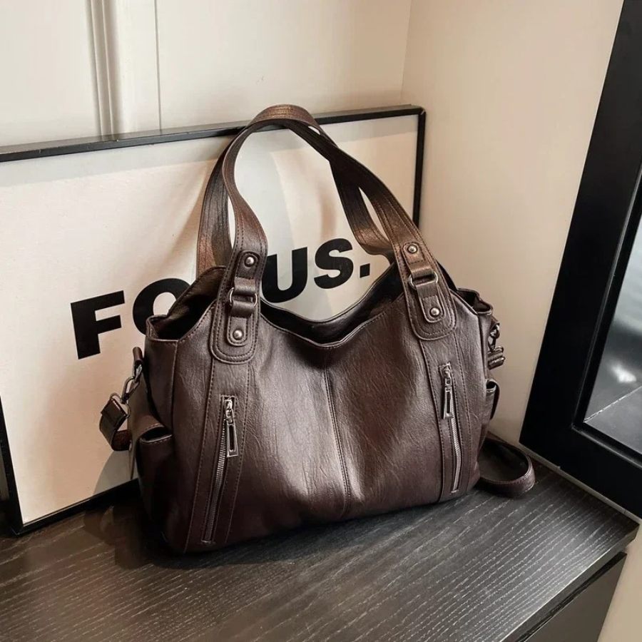 OLIVIA - VIOLA SCURO BORSA LUXURY MODERNA A SPALLA