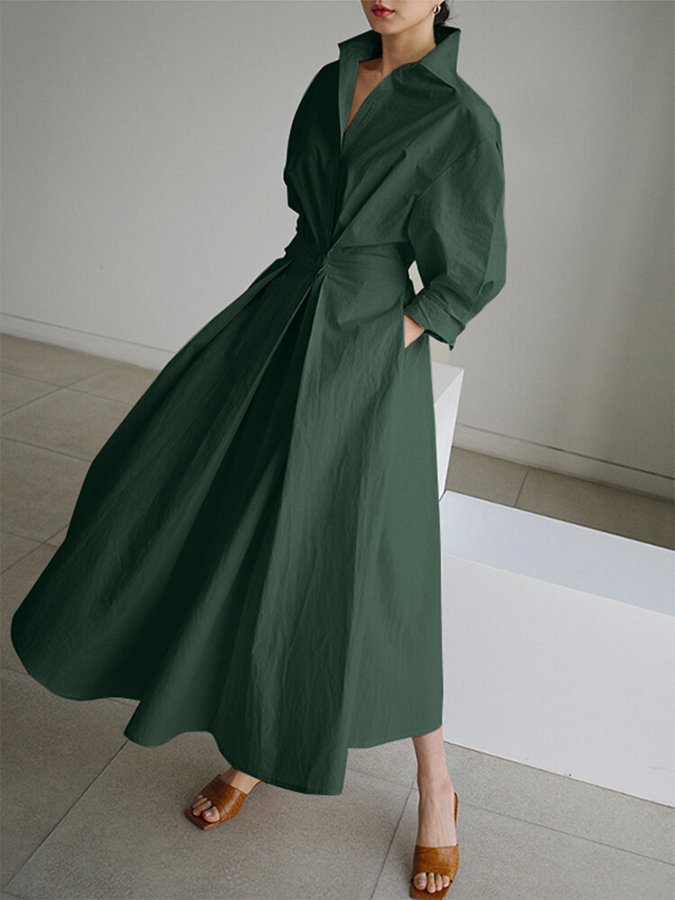 Clémence™ | Midi-Kleid mit Knopfdetail