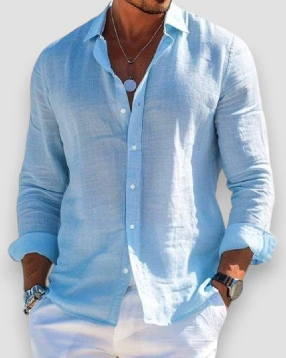 MIRAVO | Camicia casual da uomo in lino