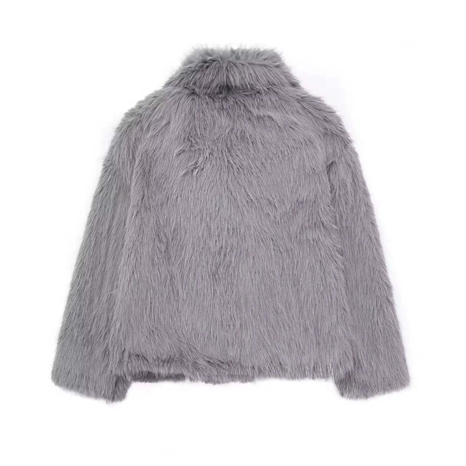 ELVORU - Fur Effect Puffer Coat