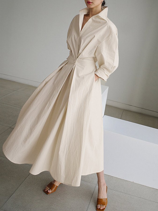 Clémence™ | Midi-Kleid mit Knopfdetail