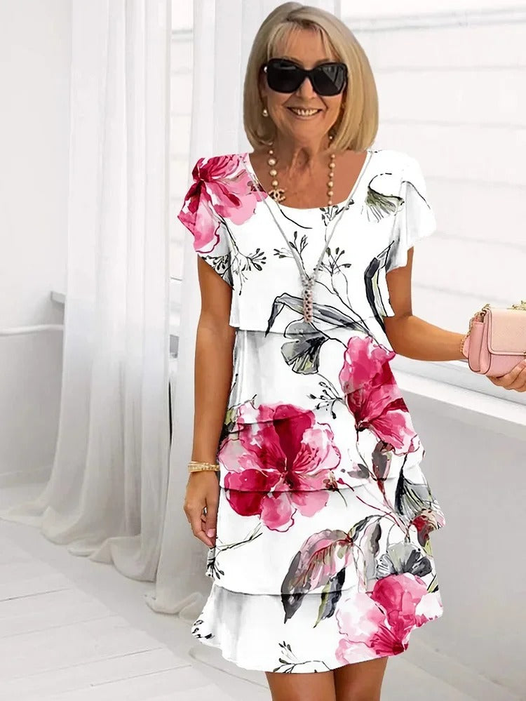 Jasara - Boho Floral Cascade Maxi Kleid