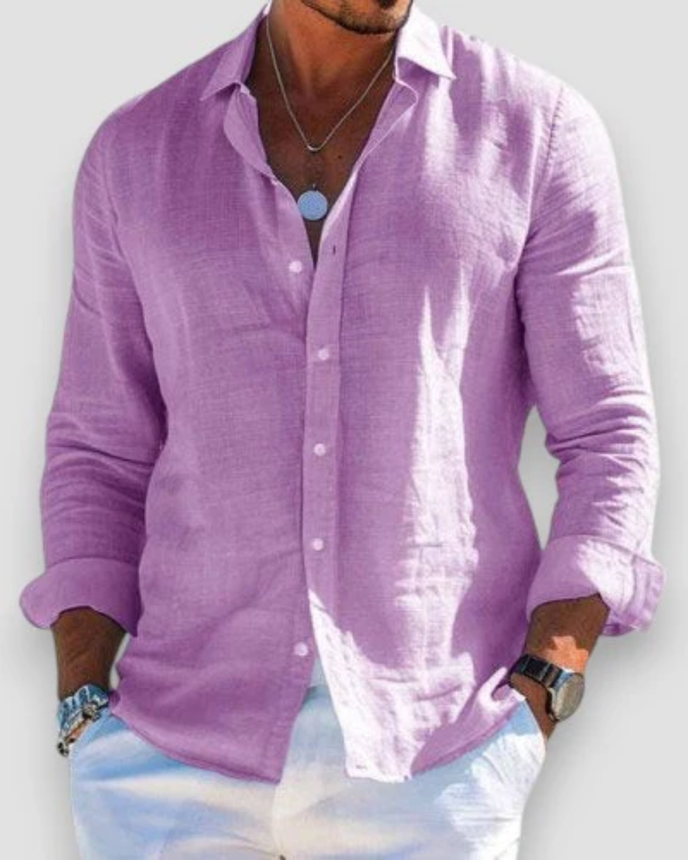 MIRAVO | Camicia casual da uomo in lino