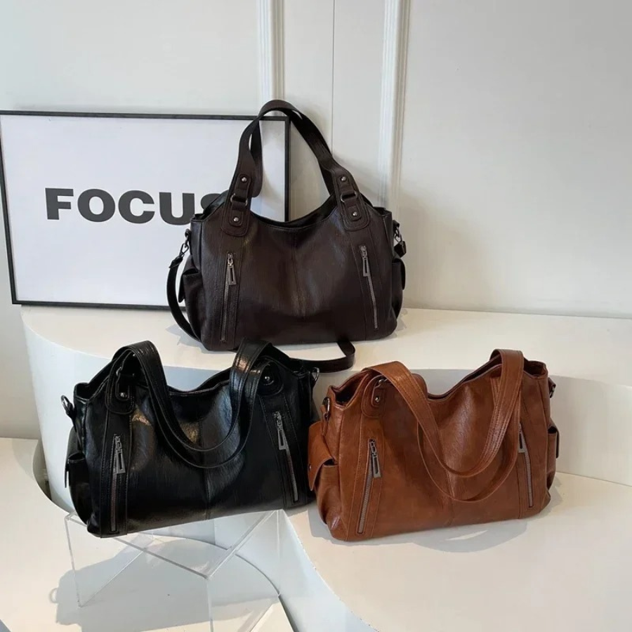 OLIVIA - VIOLA SCURO BORSA LUXURY MODERNA A SPALLA