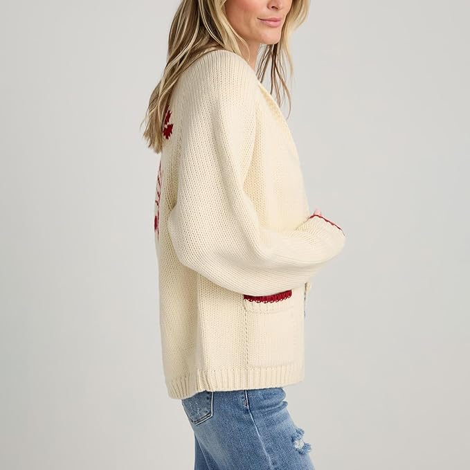 Lydia - Shrimp Print Cardigan
