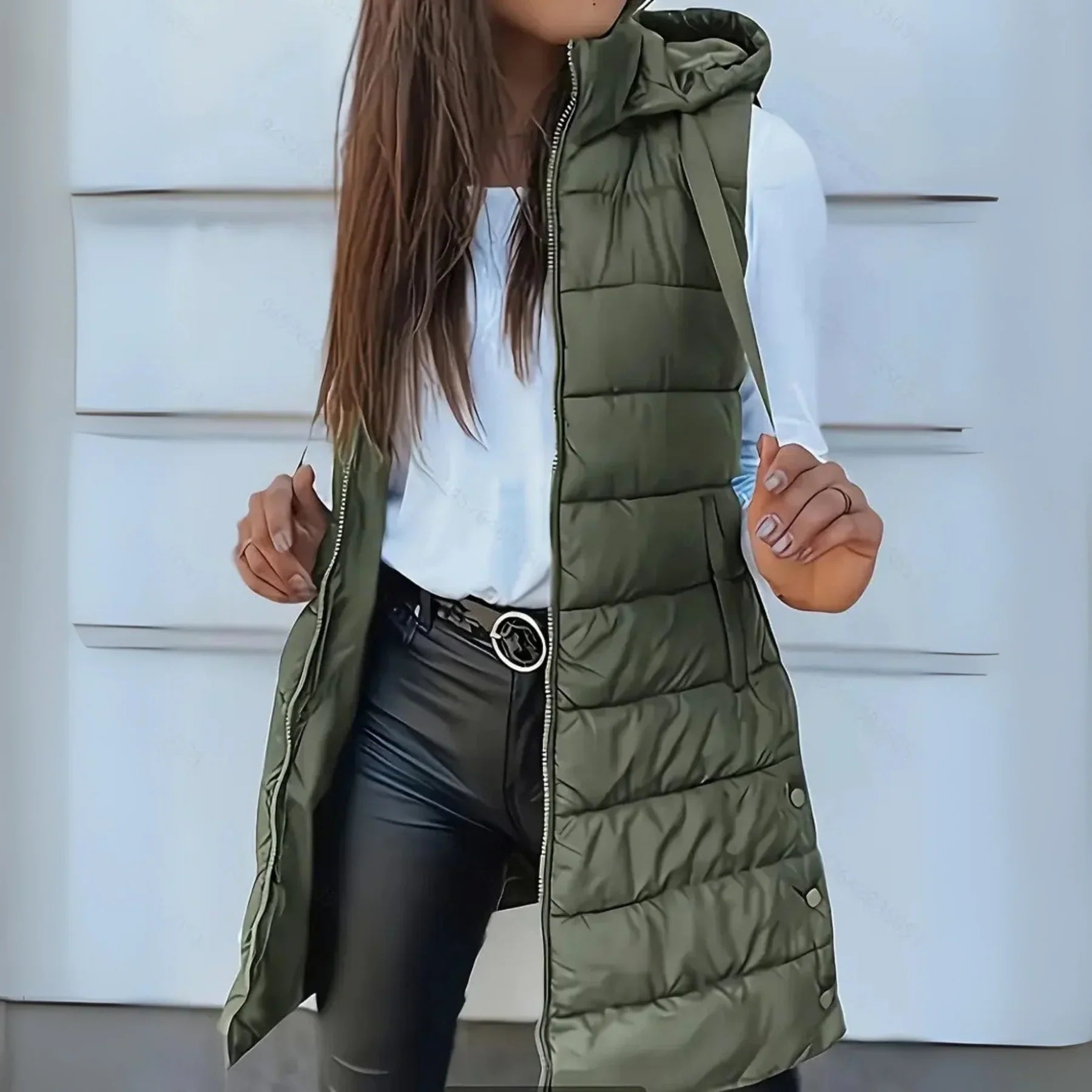 Elora™ | Gilet Puffer Senza Maniche con Cappuccio