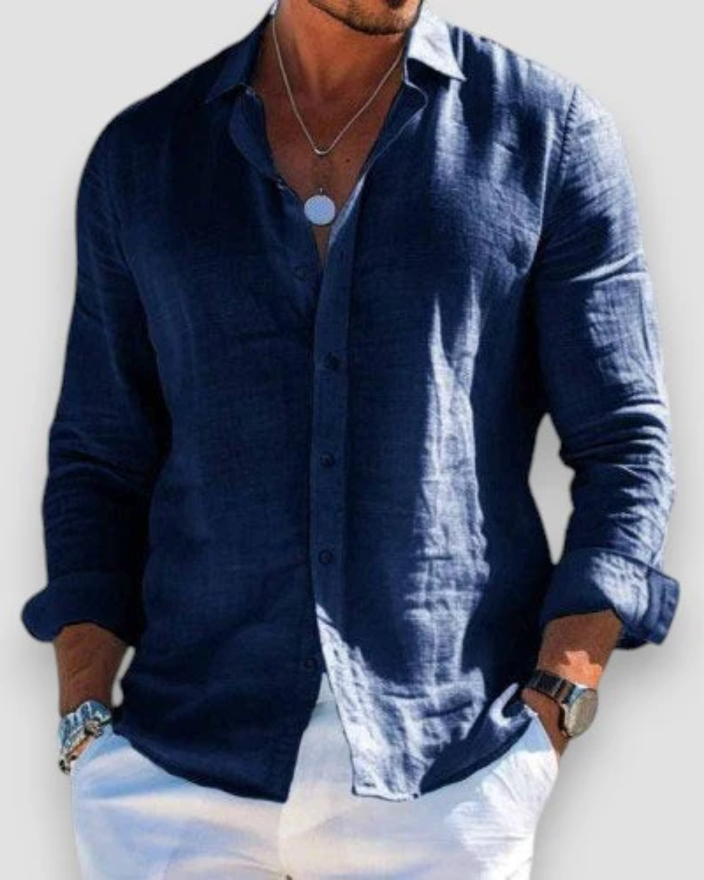 MIRAVO | Camicia casual da uomo in lino