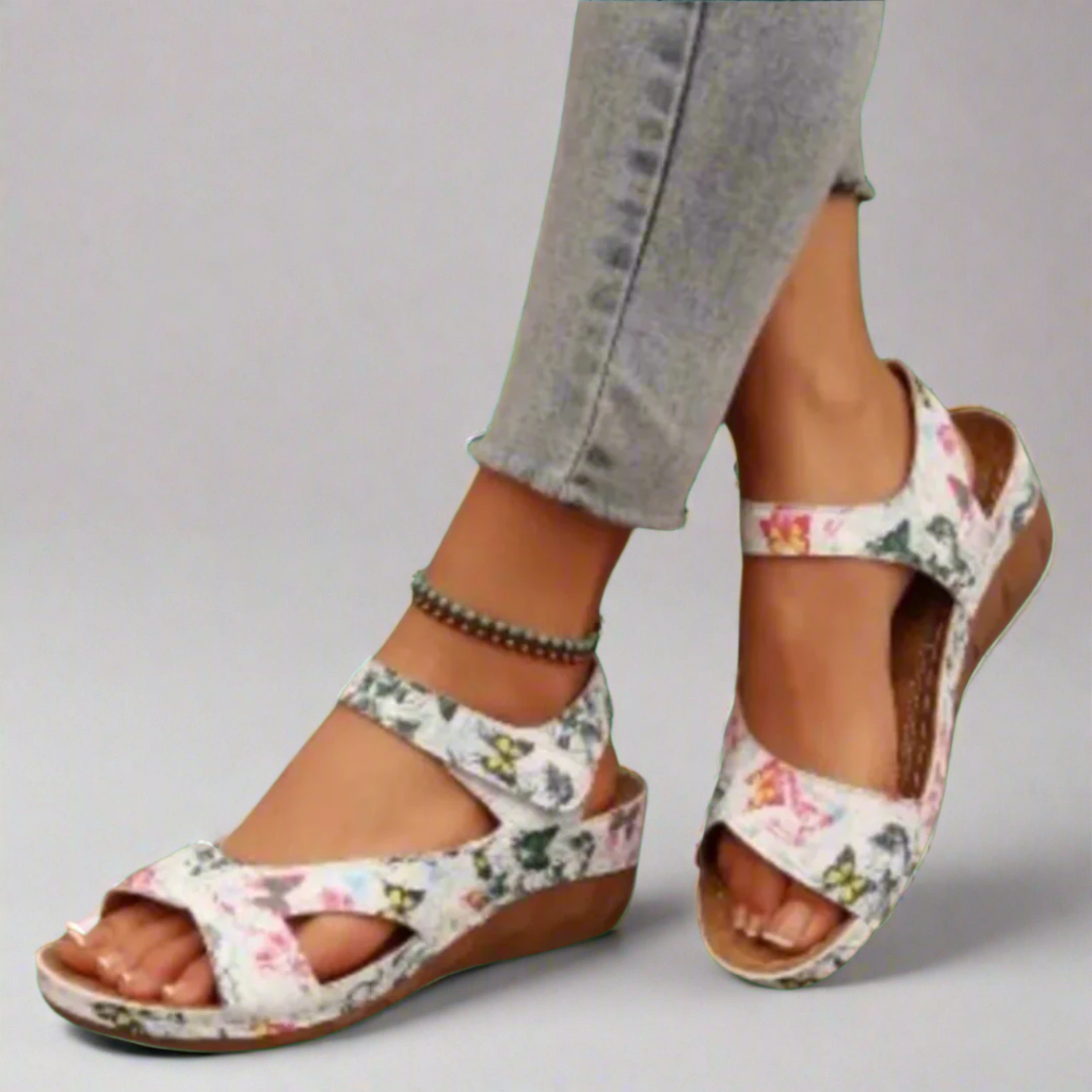 Ilona | Sandali wedge fatti a mano in materiale premium