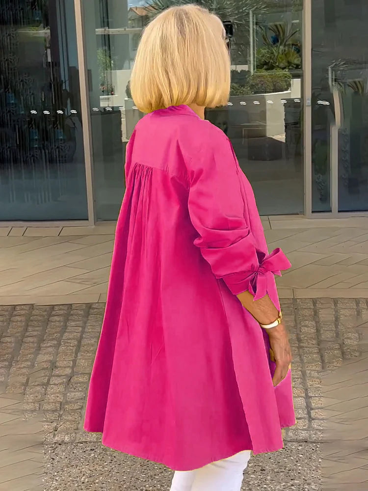 Elliora - Gathered Back Baumwollhemdjacke