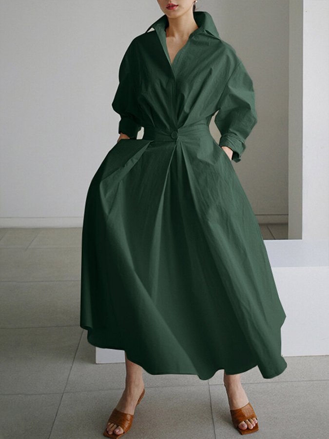 Clémence™ | Midi-Kleid mit Knopfdetail