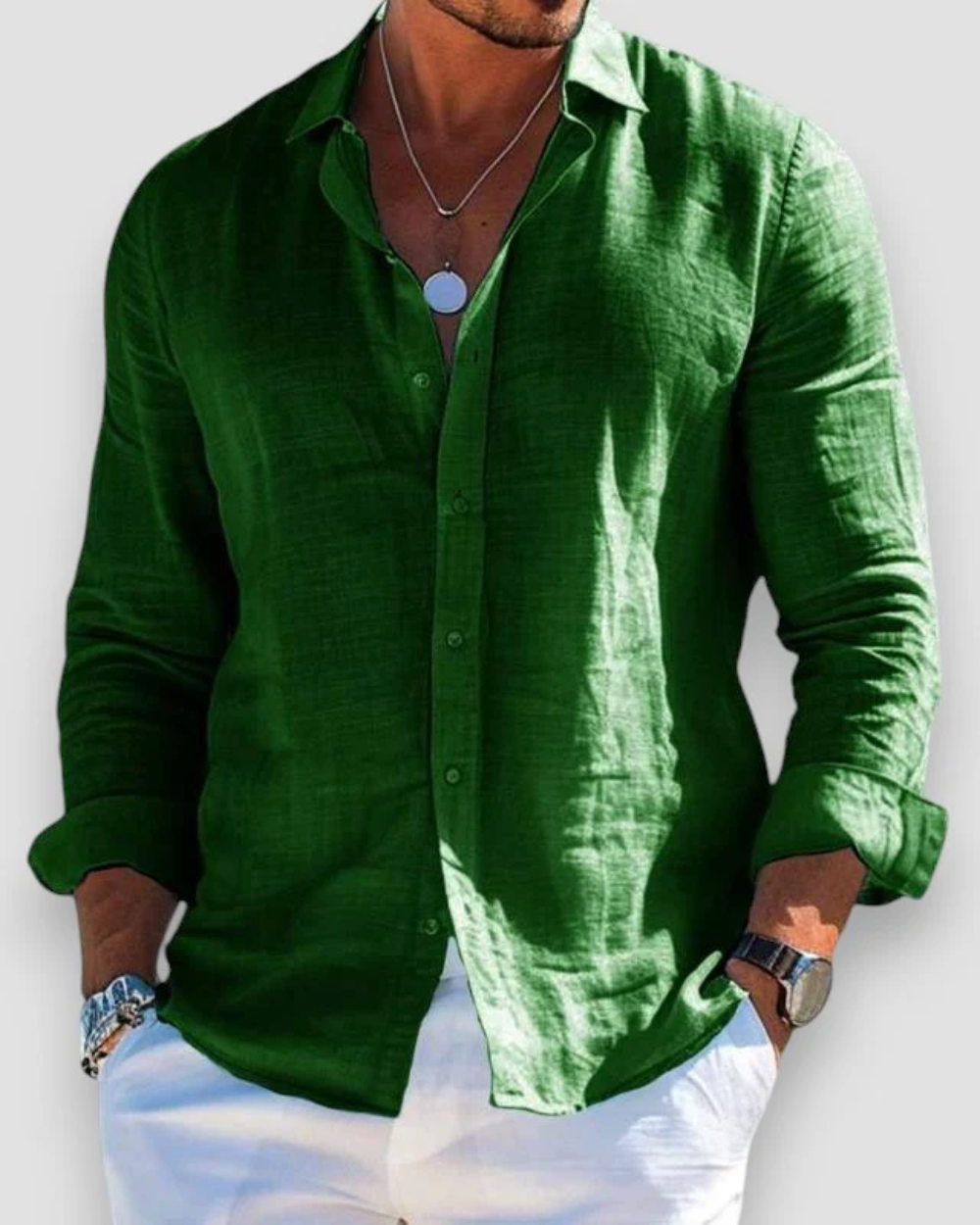 MIRAVO | Camicia casual da uomo in lino