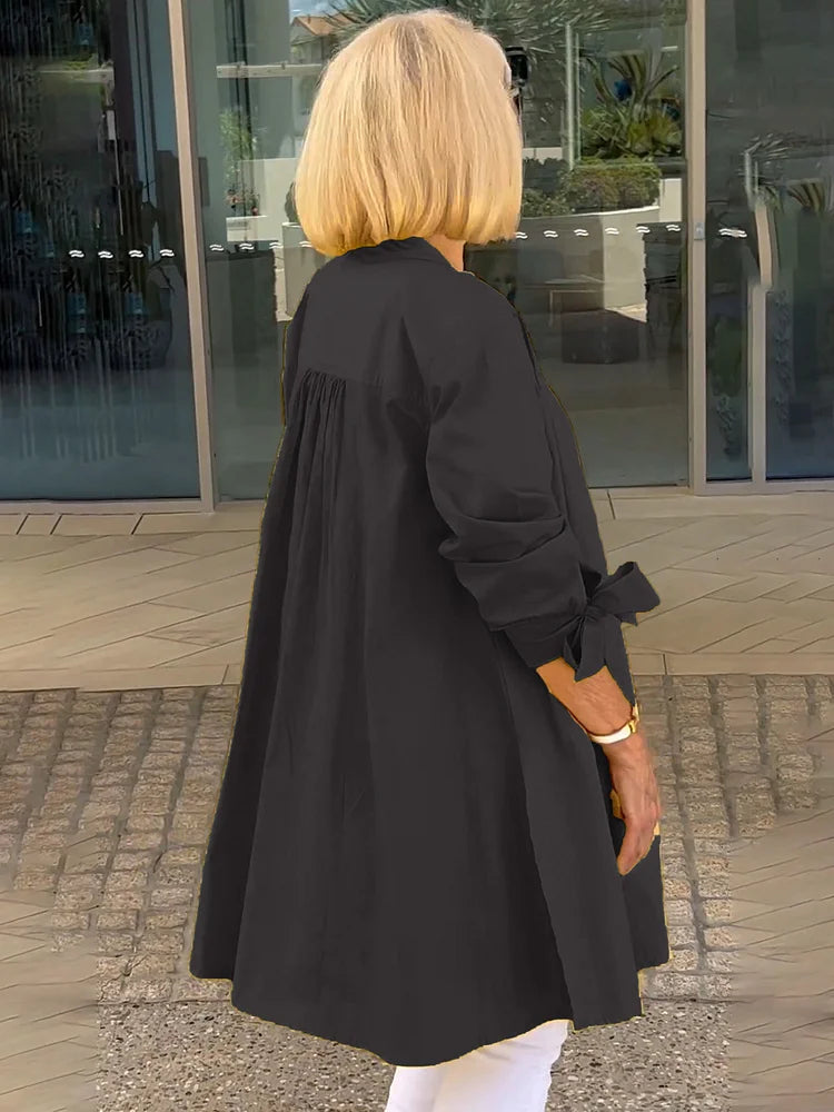 Elliora - Gathered Back Baumwollhemdjacke