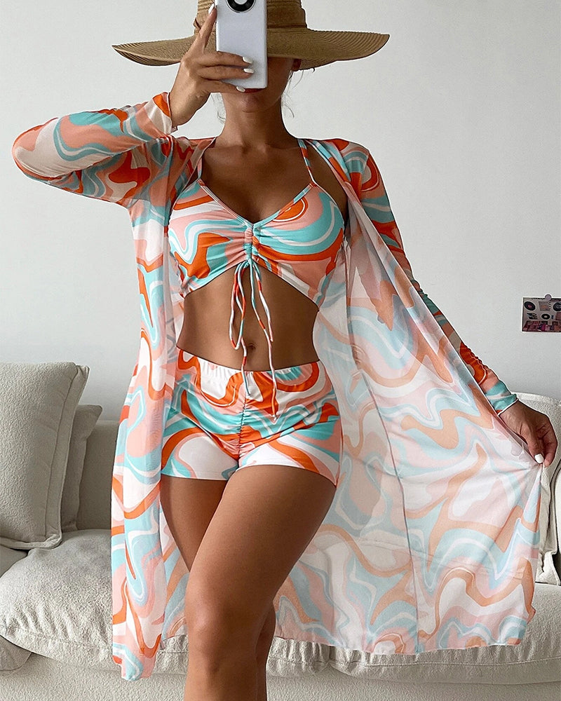 Diletta | Set Bikini a 3 Pezzi con Stampa