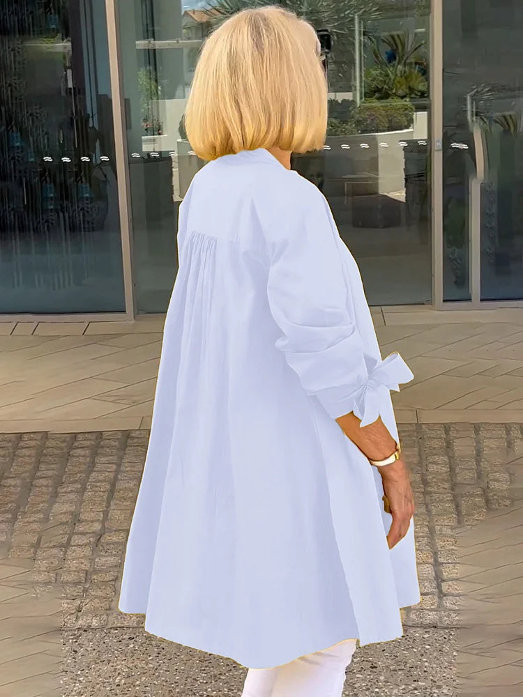 Elliora - Gathered Back Baumwollhemdjacke