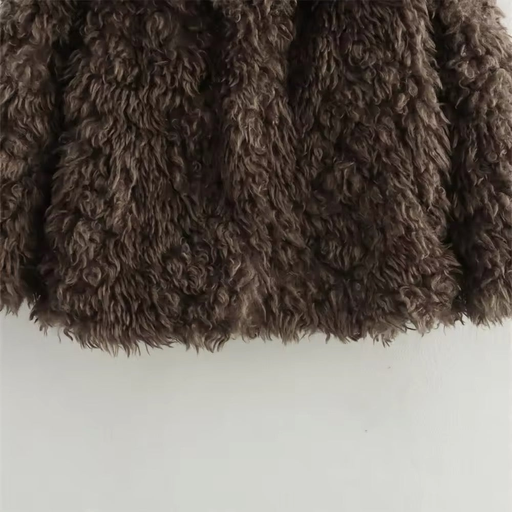 ELVORU - Fur Effect Puffer Coat