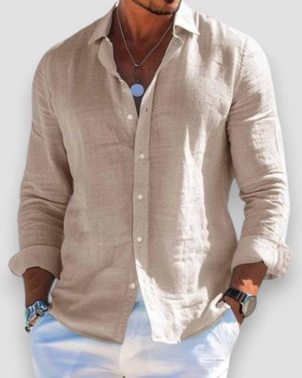 MIRAVO | Camicia casual da uomo in lino
