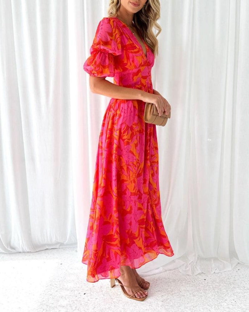 DERANA | Maxikleid in Rosa Rot