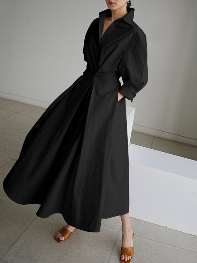 Clémence™ | Midi-Kleid mit Knopfdetail