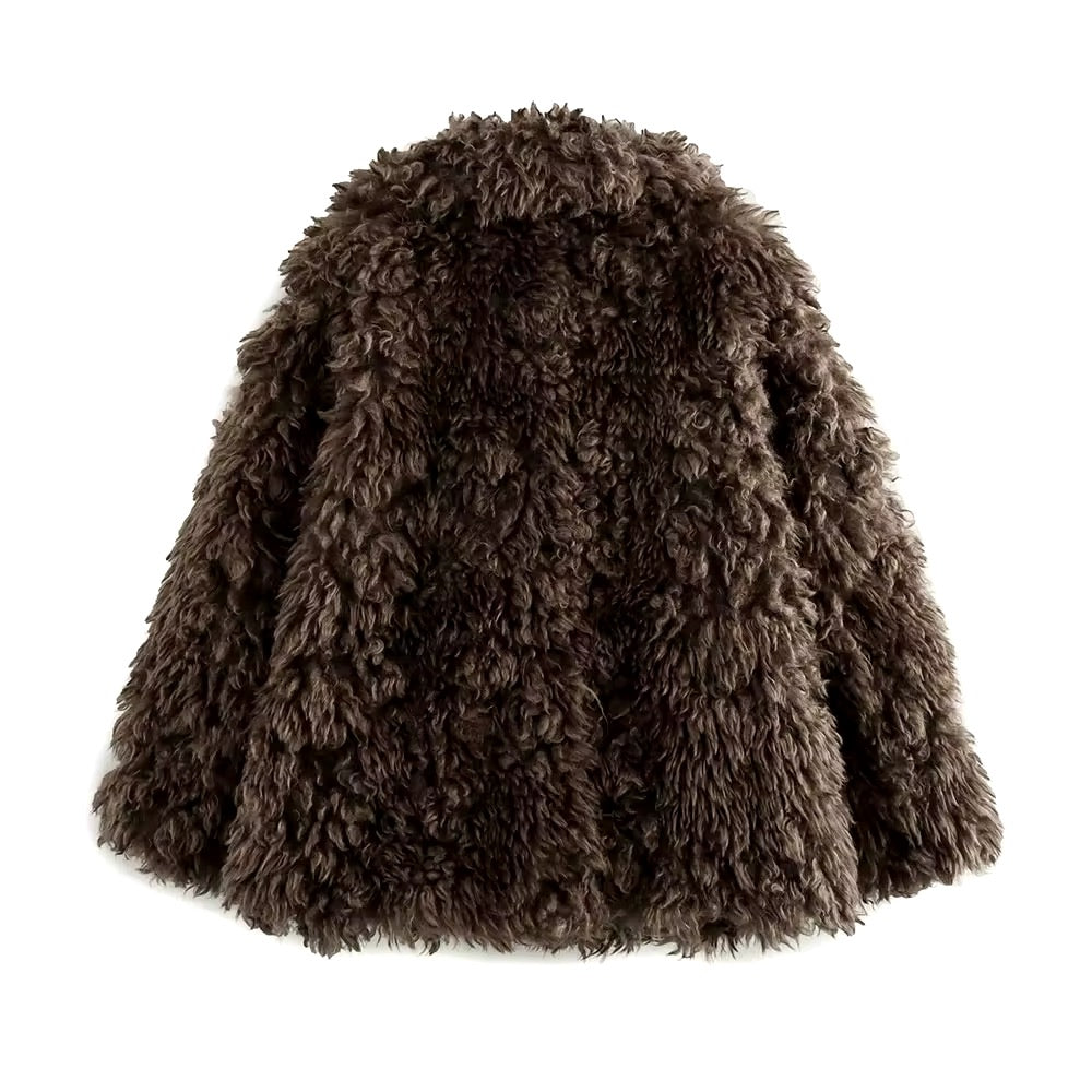 ELVORU - Fur Effect Puffer Coat