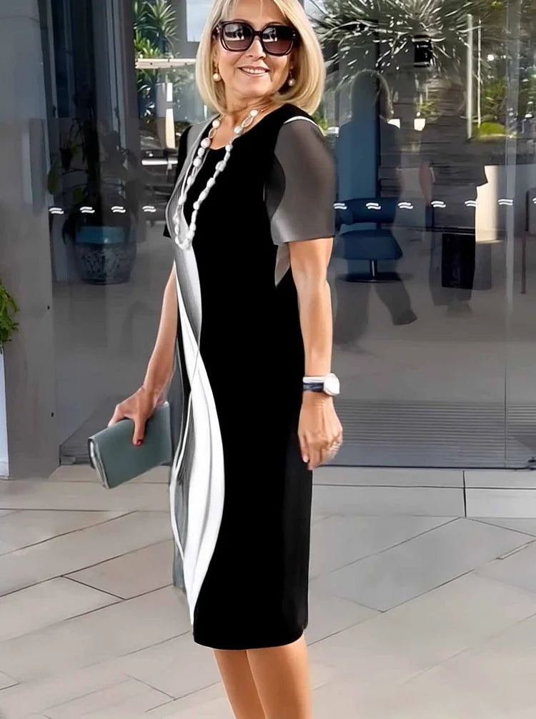 Rosara - Bequemes, Lockeres, Bedrucktes Mittelkleid