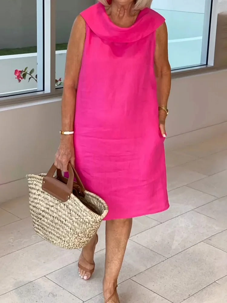 Lunessa - Elegantes Leinenkleid mit Rüschensaum