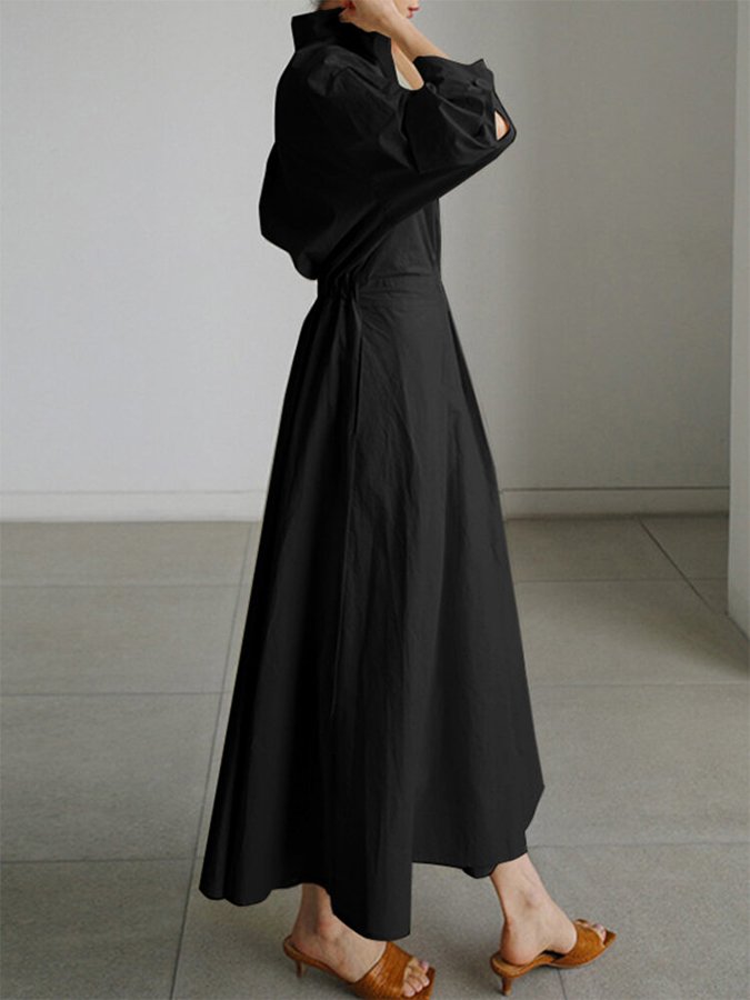 Clémence™ | Midi-Kleid mit Knopfdetail