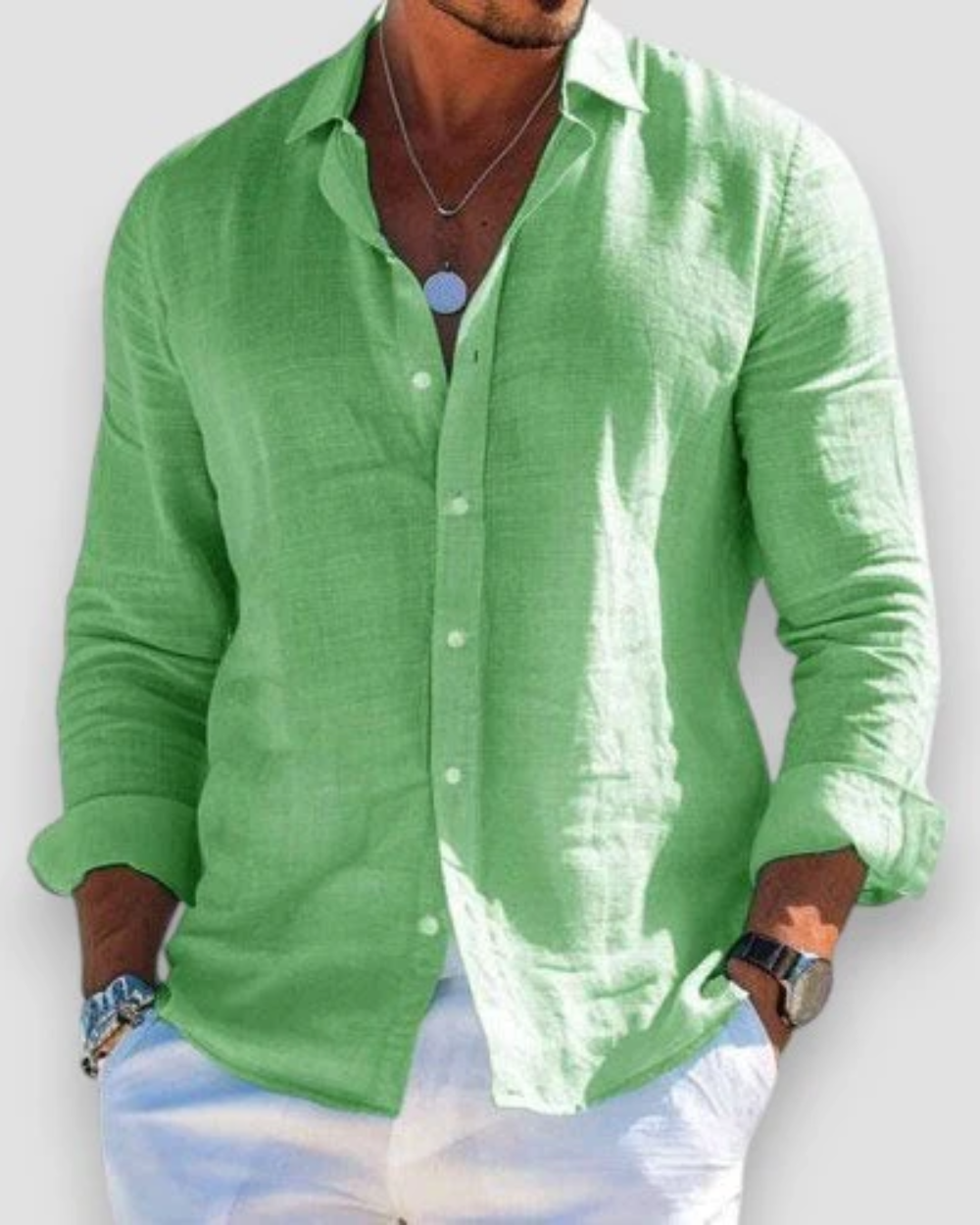 MIRAVO | Camicia casual da uomo in lino