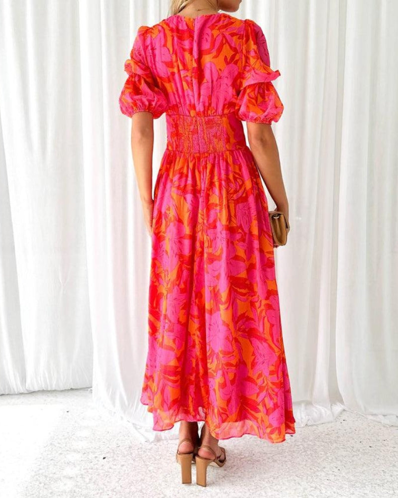 DERANA | Maxikleid in Rosa Rot
