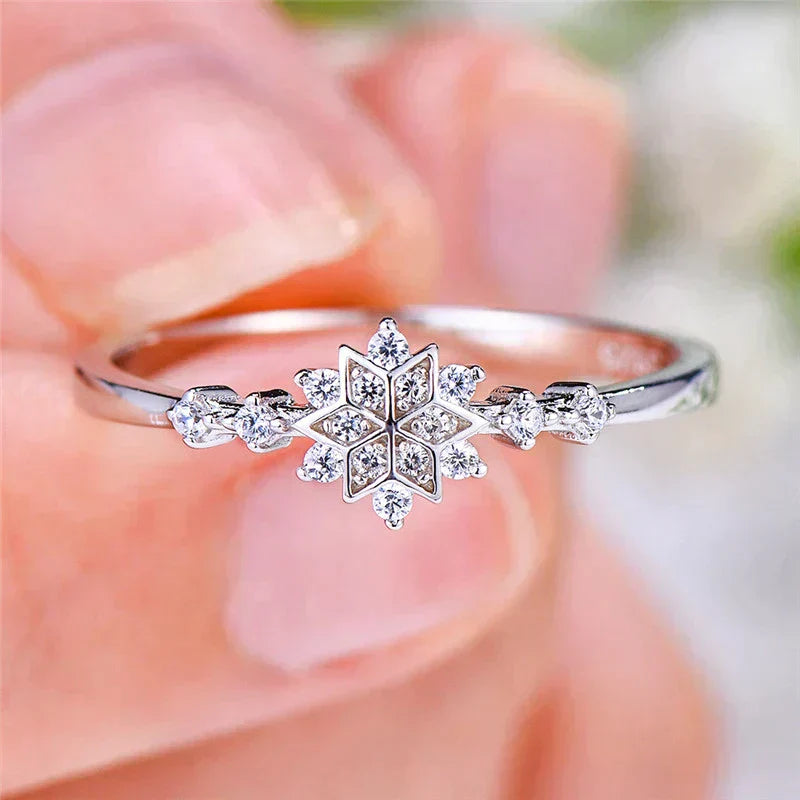 Schneeflockenring aus 925er Sterlingsilber