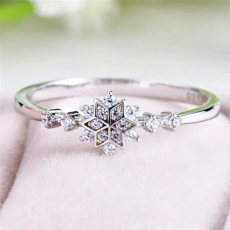 Schneeflockenring aus 925er Sterlingsilber