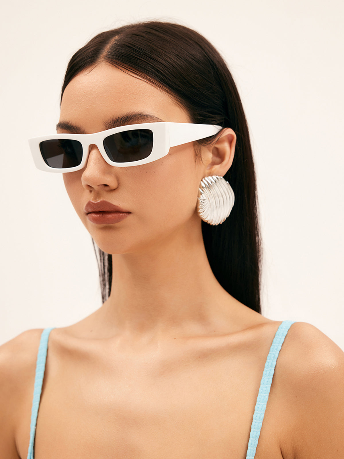 Cleo - Weiße stilvolle Sonnenbrille
