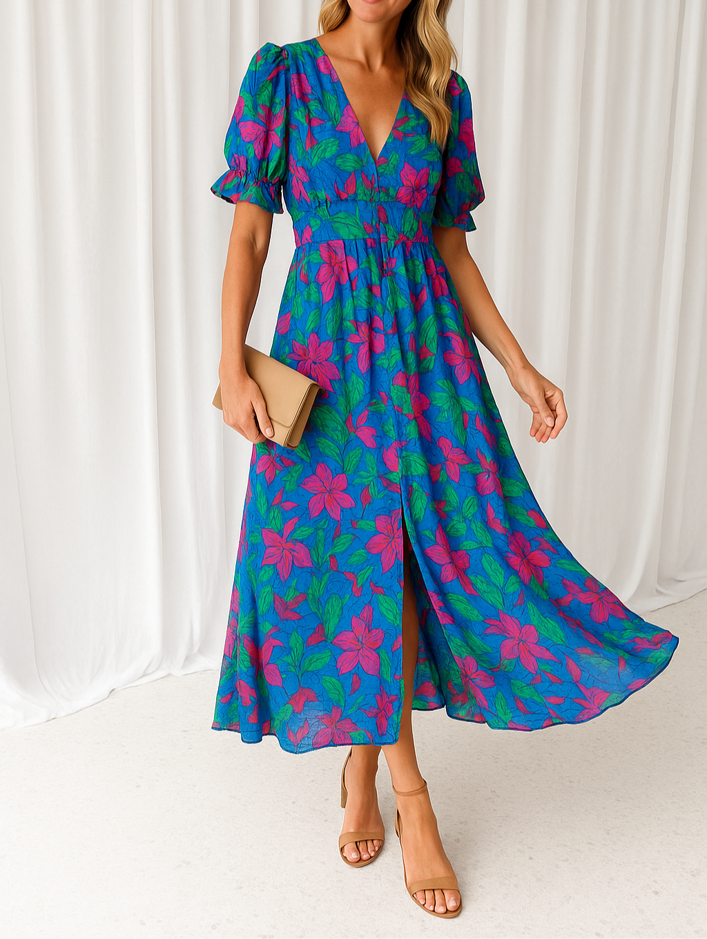 DERANA | Maxikleid in Rosa Rot