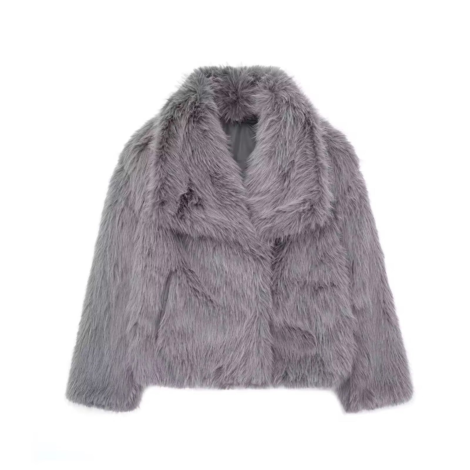 ELVORU - Fur Effect Puffer Coat