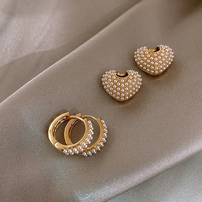 Ohrringe aus Gold „Perlen der Liebe“