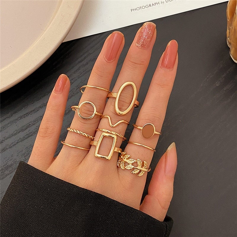 Ensemble von 11 vintage Silberringen