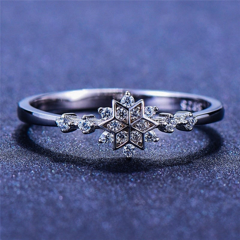 Schneeflockenring aus 925er Sterlingsilber