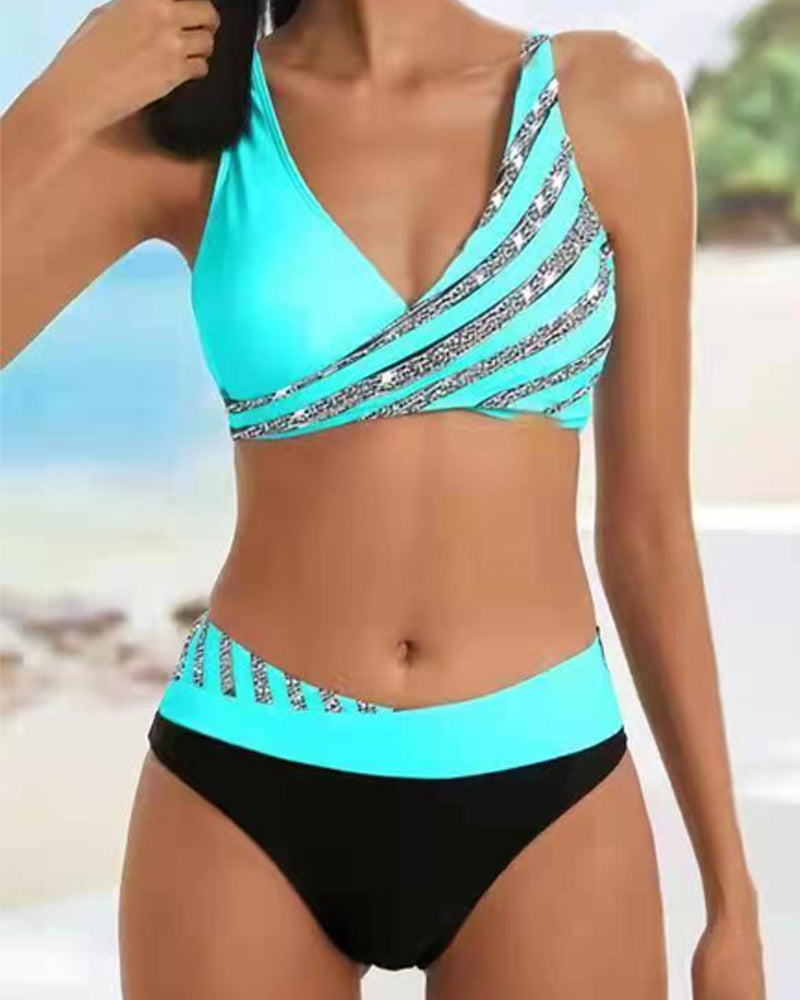 Avelina | Bikini Stampato in Toni Caldi