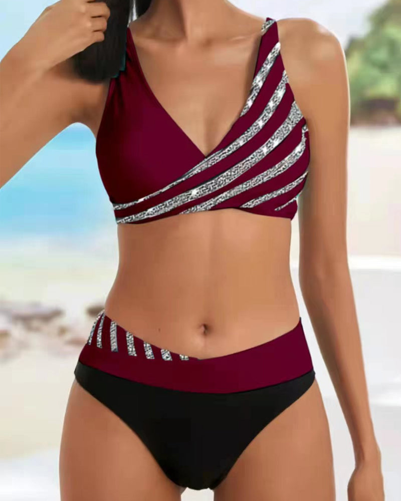 Avelina | Bikini Stampato in Toni Caldi