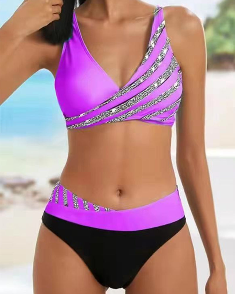 Avelina | Bikini Stampato in Toni Caldi