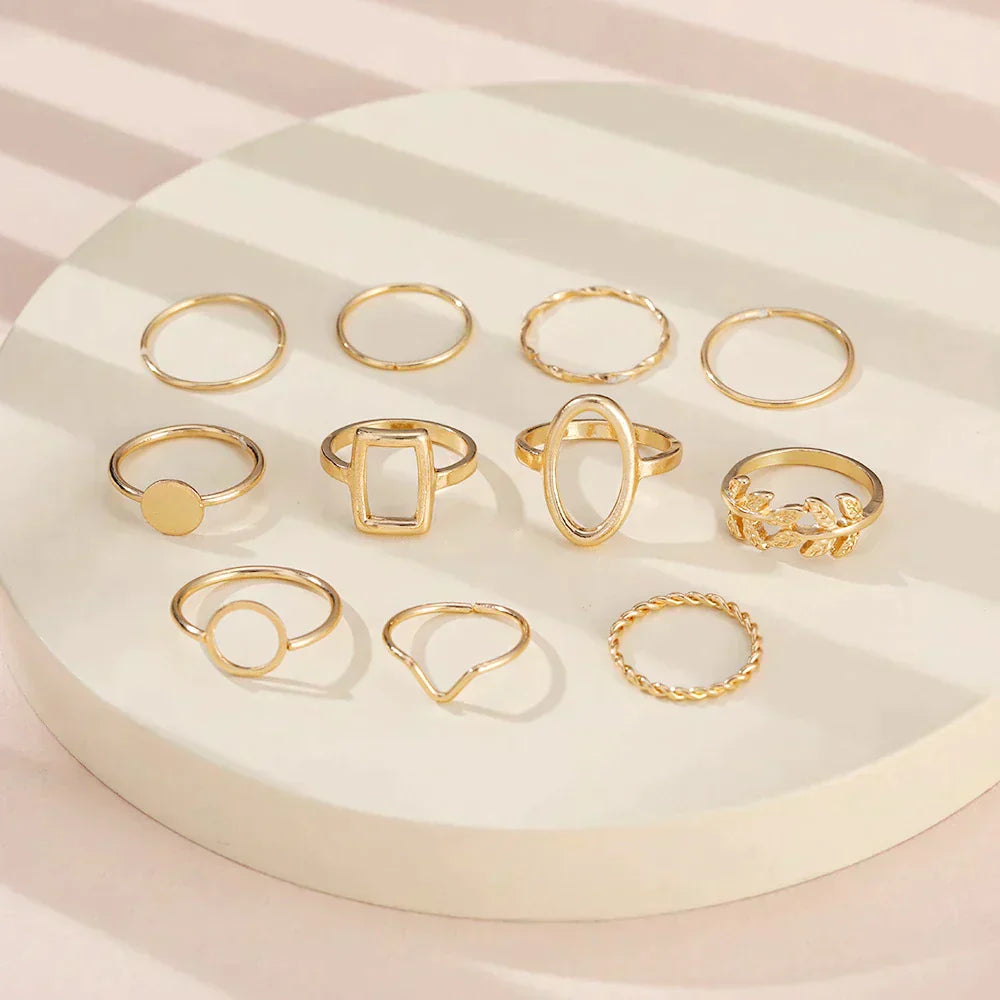 Ensemble von 11 vintage Silberringen