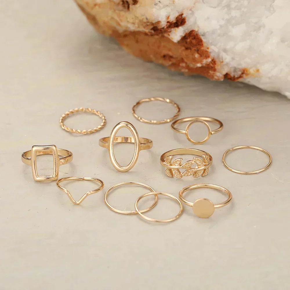 Ensemble von 11 vintage Silberringen