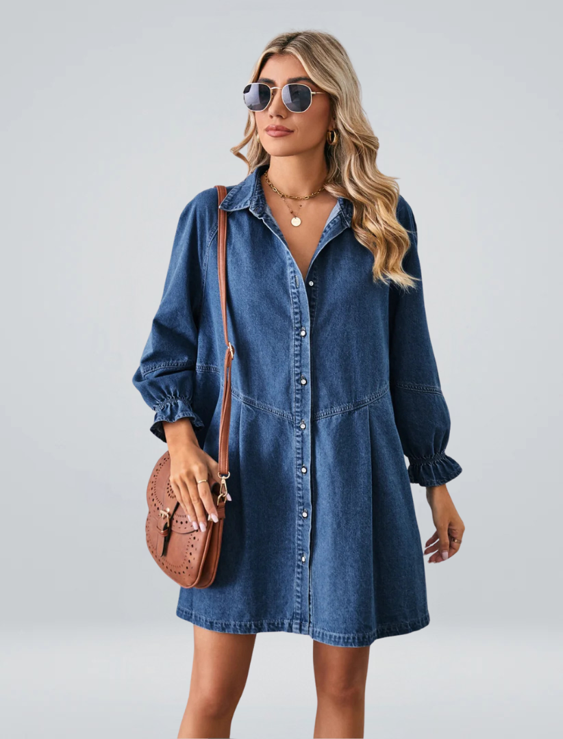 Lola | Denim Kleid mit Knöpfen