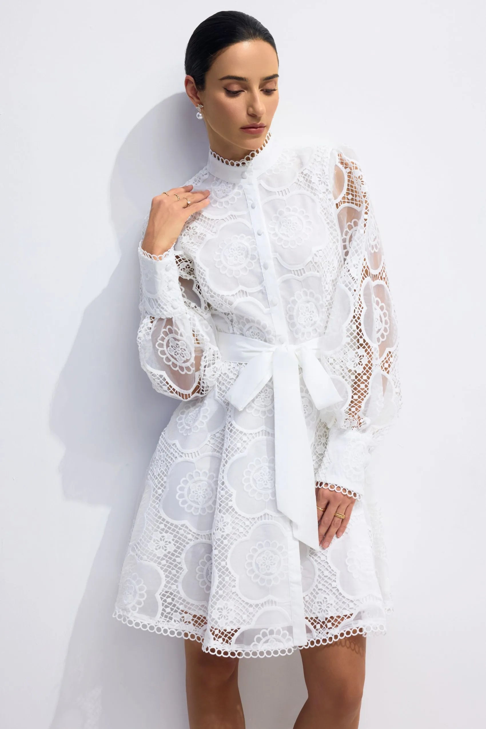 SERAPHINA – Floral Lace Mini Dress