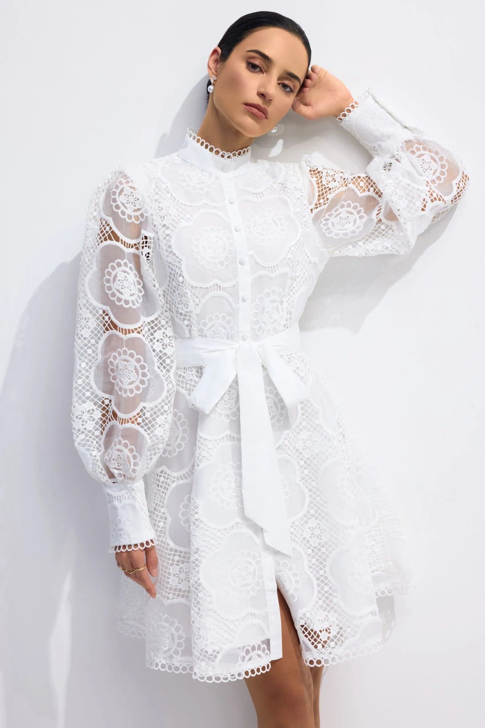 SERAPHINA – Floral Lace Mini Dress