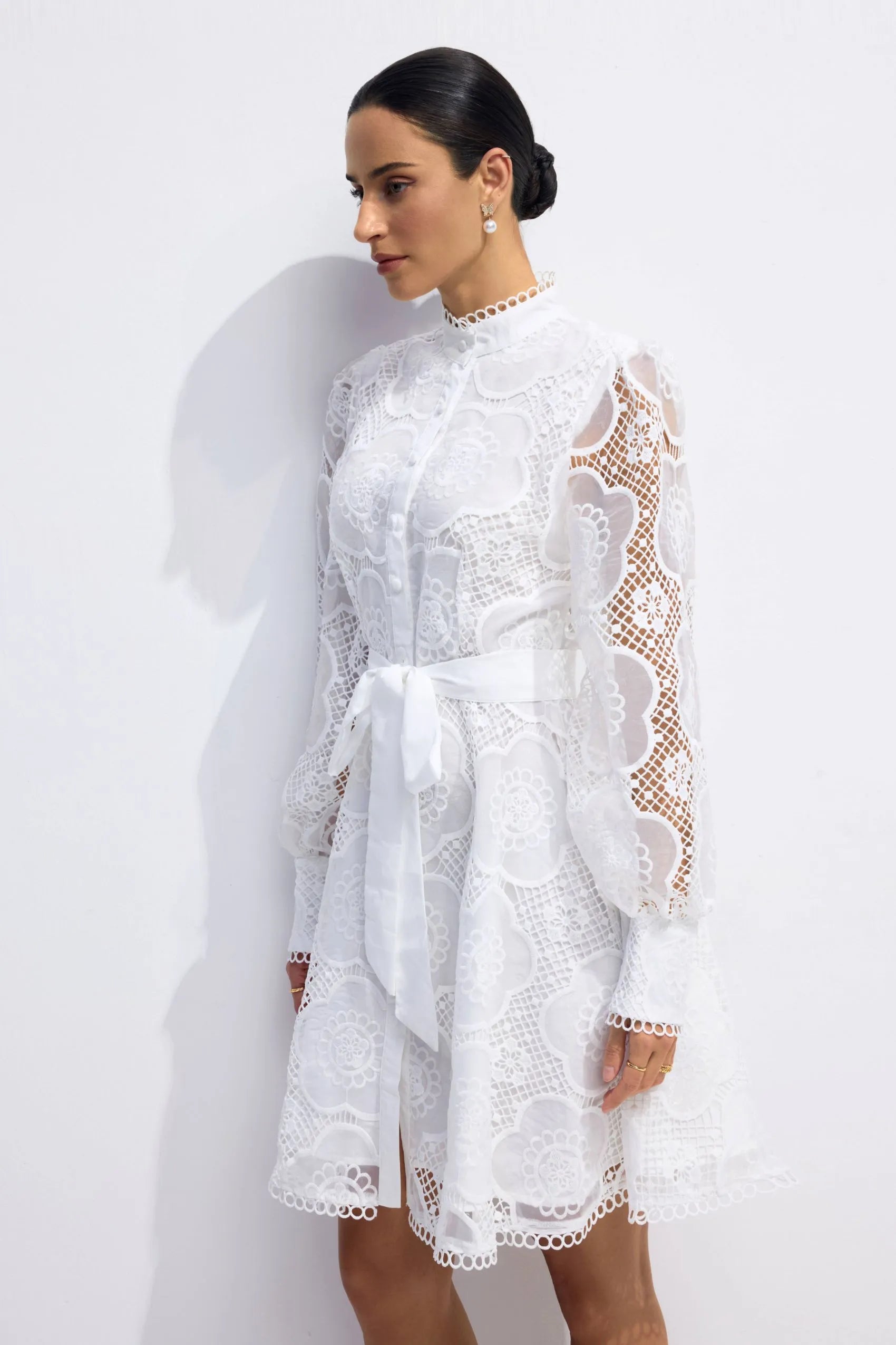 SERAPHINA – Floral Lace Mini Dress