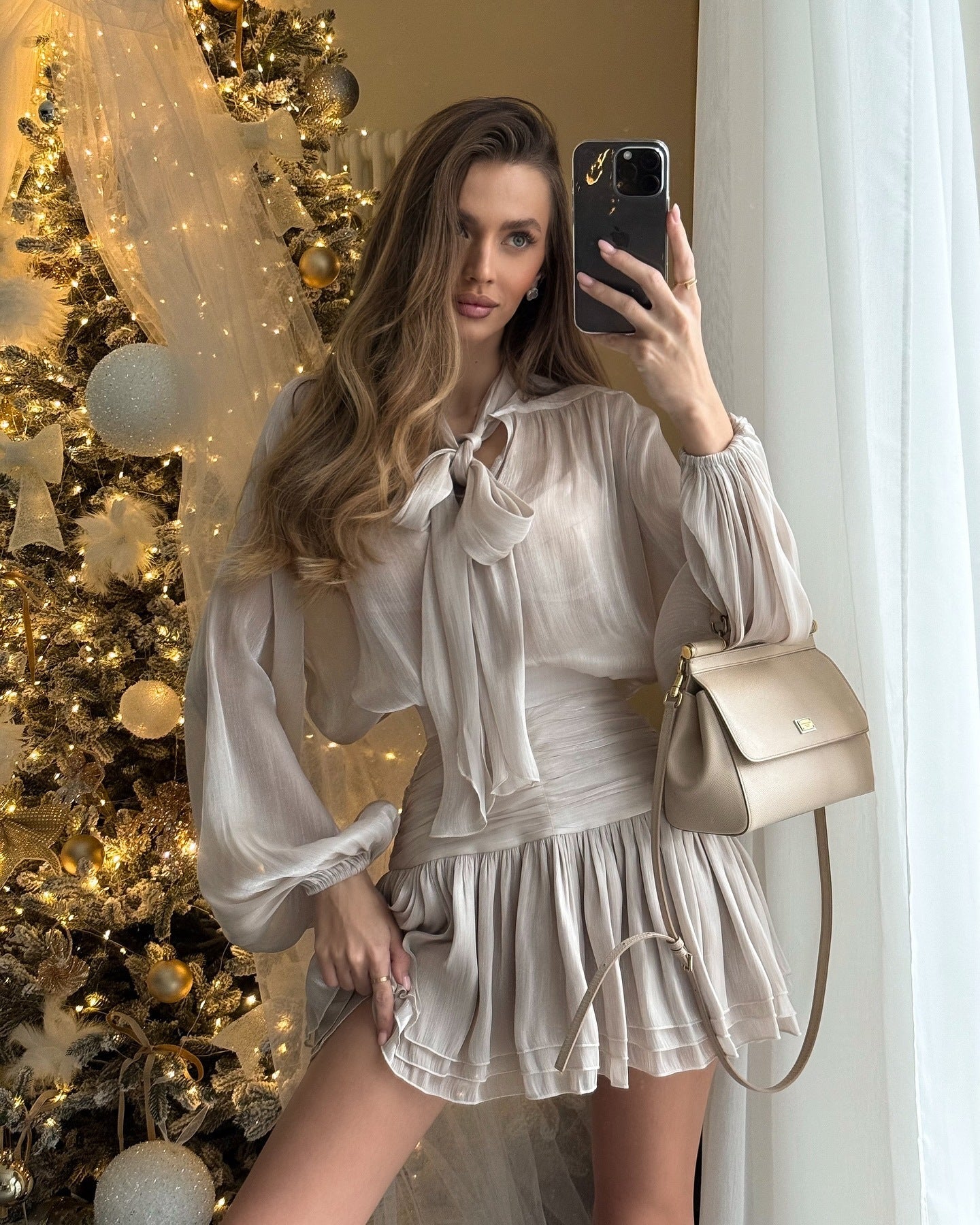 The Marisa - Bow Tie Pleated Skirt Set