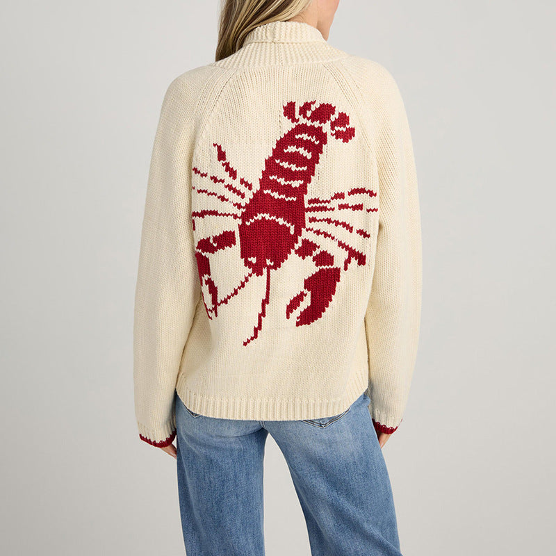 Lydia - Shrimp Print Cardigan