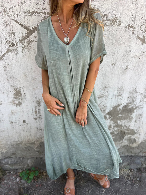 ELISABETTA | CASUAL-KLEID MIT V-AUSSCHNITT